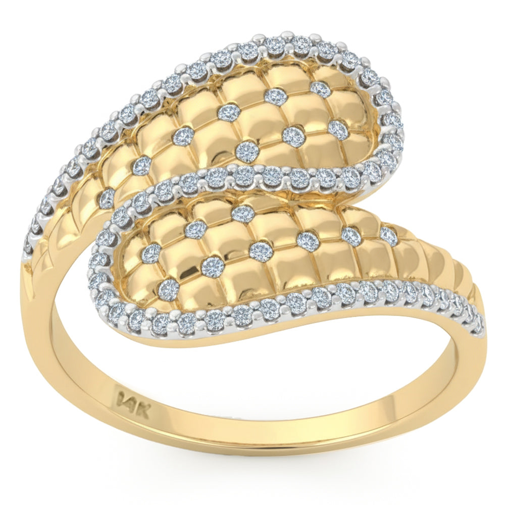 .34ct G SI 14kt Yellow Gold Diamond Wrap Ring Size 6.5