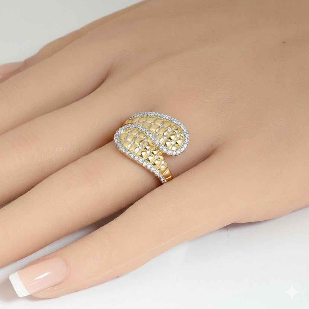 .34ct G SI 14kt Yellow Gold Diamond Wrap Ring Size 6.5