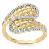 .34ct G SI 14kt Yellow Gold Diamond Wrap Ring Size 6.5