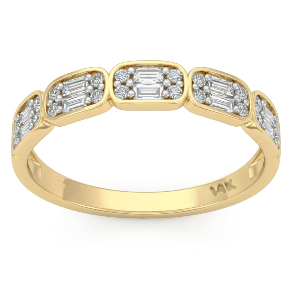 <span style="color:purple">SPECIAL!</span> .31ct G SI 14kt Yellow Gold Diamond Band Ring Size 6.5