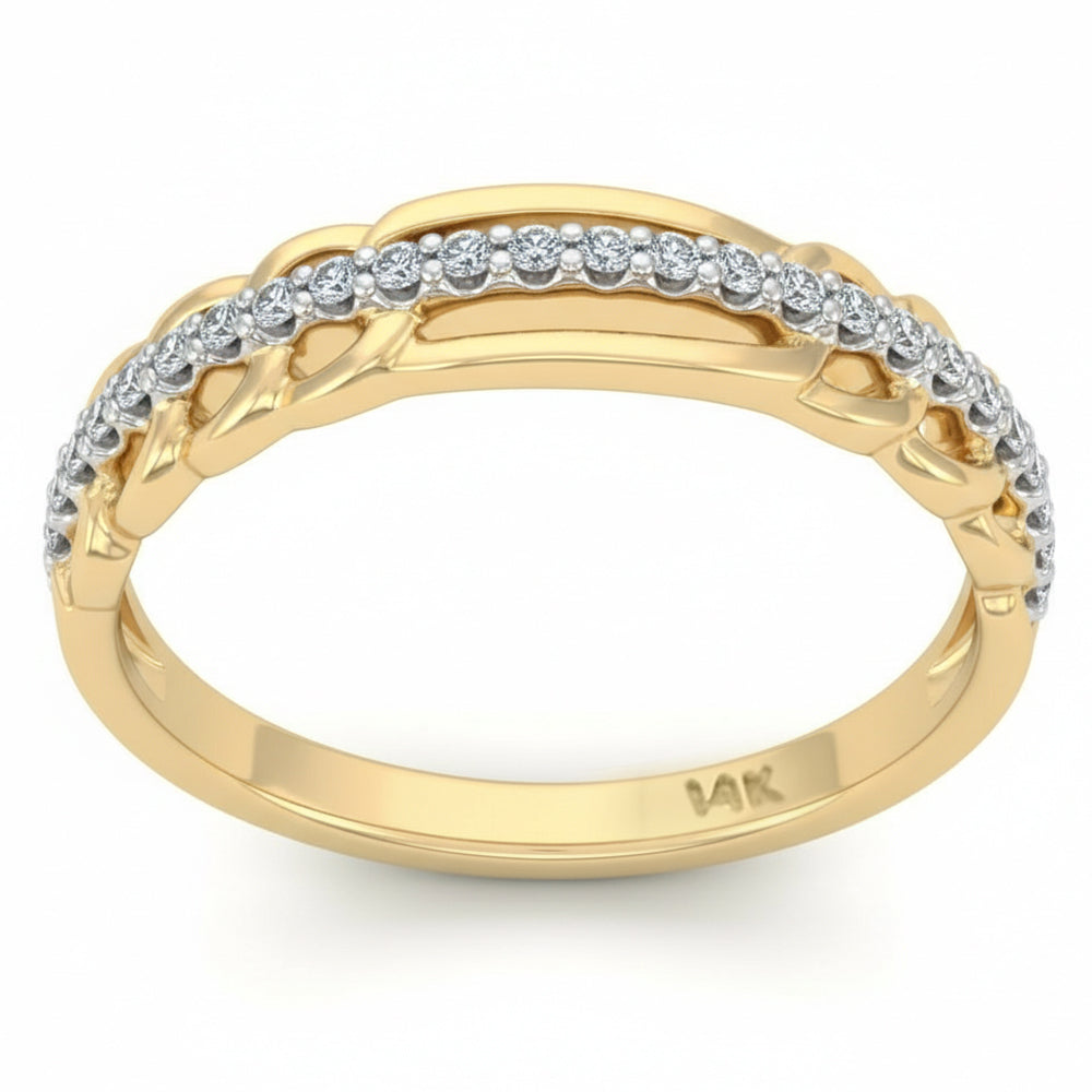 <span style="color:purple">SPECIAL!</span> .15ct G SI 14kt Yellow Gold Diamond Band Ring Size 6.5