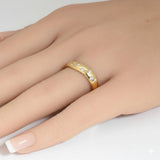.19ct G SI 14kt Yellow Gold Diamond Bezel Set Band Ring Size 6.5