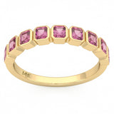 <span style="color:purple">SPECIAL!</span> 1.25ct G SI 14kt Yellow Gold Pink Sapphire Gemstone Bezel Set Band Ring Size 6.5