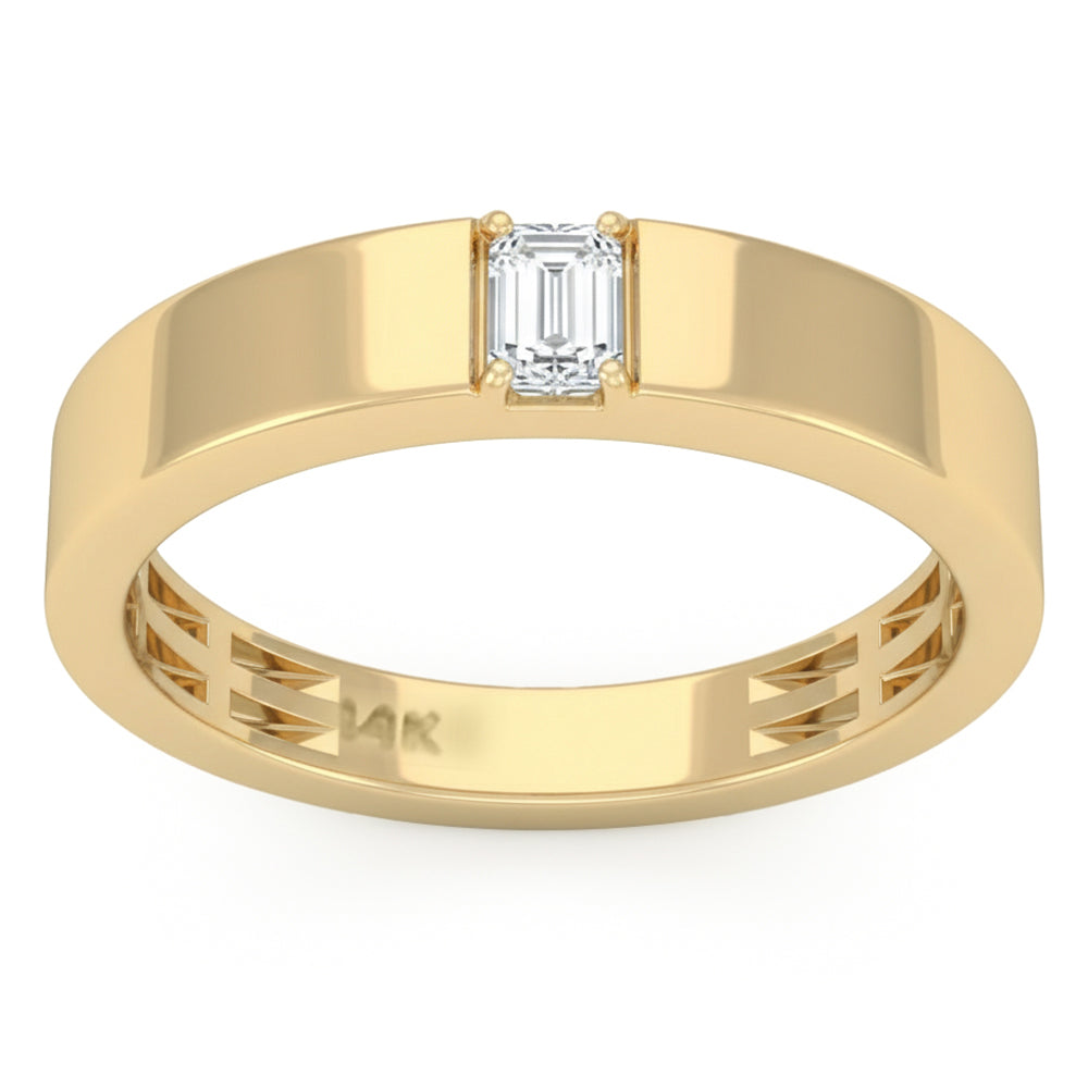 .33ct G SI 14kt Yellow Gold Diamond Solitaire Men's Wedding Band Ring Size 10