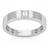 <span style="color:purple">SPECIAL!</span> .33ct G SI 14kt White Gold Emerald Cut Diamond Solitaire Men's Wedding Band Ring Size 10