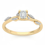 <span style="color:purple">SPECIAL!</span> .39ct G SI 14kt Yellow Gold Emerald Cut Diamond Engagement Ring Size 6.5