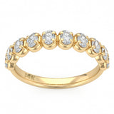 .73ct G SI 14kt Yellow Gold Diamond Half Eternity Oval Band Ring Size 6.5