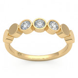 .30ct G SI 14kt Yellow Gold Round Diamond Bezel Set Band Ring Size 6.5
