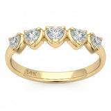 <span style="color:purple">SPECIAL!</span> .47ct G SI 14kt Yellow Gold Heart Diamond 5-Stone Band Ring Size 6.5