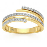 .33ct G SI 14kt Yellow Gold Diamond Wrap Around Ring Size 6.5