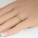 <span style="color:purple">SPECIAL!</span> .14ct G SI 14kt Yellow Gold Diamond Modern Cuban Link Band Ring Size 6.5