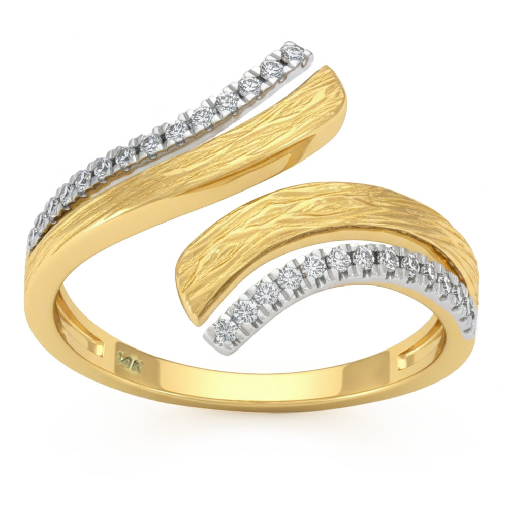 <span style="color:purple">SPECIAL!</span> .16ct G SI 14kt Yellow Gold Modern Diamond Wrap Ring Size 6.5