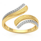 <span style="color:purple">SPECIAL!</span> .16ct G SI 14kt Yellow Gold Modern Diamond Wrap Ring Size 6.5