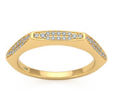 <span style="color:purple">SPECIAL!</span> .19ct G SI 14kt Yellow Gold Diamond Modern Band Ring Size 6.5