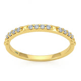 .16ct G SI 14kt Yellow Gold Round Diamond Band Ring Size 6.5