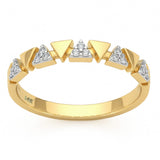 .09ct G SI 14kt Yellow Gold Triangle Shape Diamond Band Ring Size 6.5