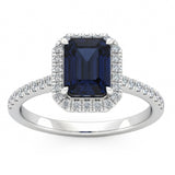 <span style="color:purple">SPECIAL!</span> 2.55ct G SI 14kt White Gold Diamond & Blue Sapphire Gemstone Ring Size 6.5