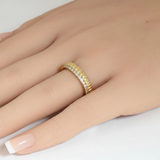 .51ct G SI 14kt Yellow Gold Fluted Diamond Band Ring Size 6.5