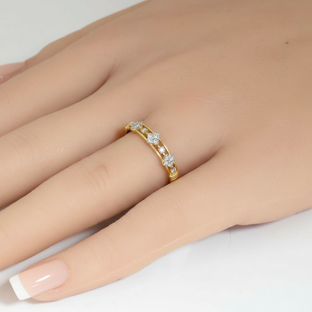 .17ct G SI 14kt Yellow Gold Diamond Band Ring Size 6.5