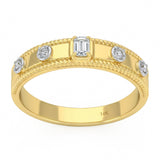.17ct G SI 14kt Yellow Gold Diamond Modern Band Ring Size 6.5
