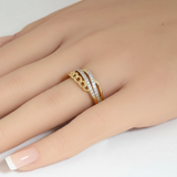 .24ct G SI 14kt Yellow Gold Round Diamond Modern Cuban Link Ring Size 6.5