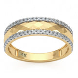 <span style="color:purple">SPECIAL!</span> .27ct G SI 14kt Yellow Gold Diamond Cut Modern Band Ring Size 6.5