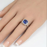 1.28ct G SI 14K White Gold Diamond & Blue Sapphire Gemstone Ring Size 6.5