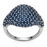 2.93ct G SI 14kt White Gold Blue Sapphire Pave Set Gemstone Ring Size 6.5