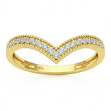 <span style="color:purple">SPECIAL!</span> .15ct G SI 14kt Yellow Gold Diamond Chevron Band Ring Size 6.5