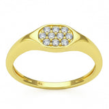 <span style="color:purple">SPECIAL!</span> .18ct G SI 14kt Yellow Gold Diamond Signet Band Ring Size 6.5