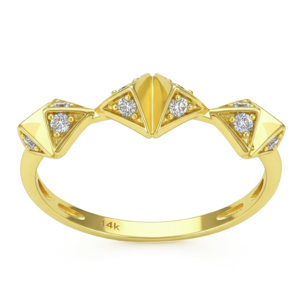 <span style="color:purple">SPECIAL!</span> .16ct G SI 14kt Yellow Gold Diamond Modern Band Ring Size 6.5