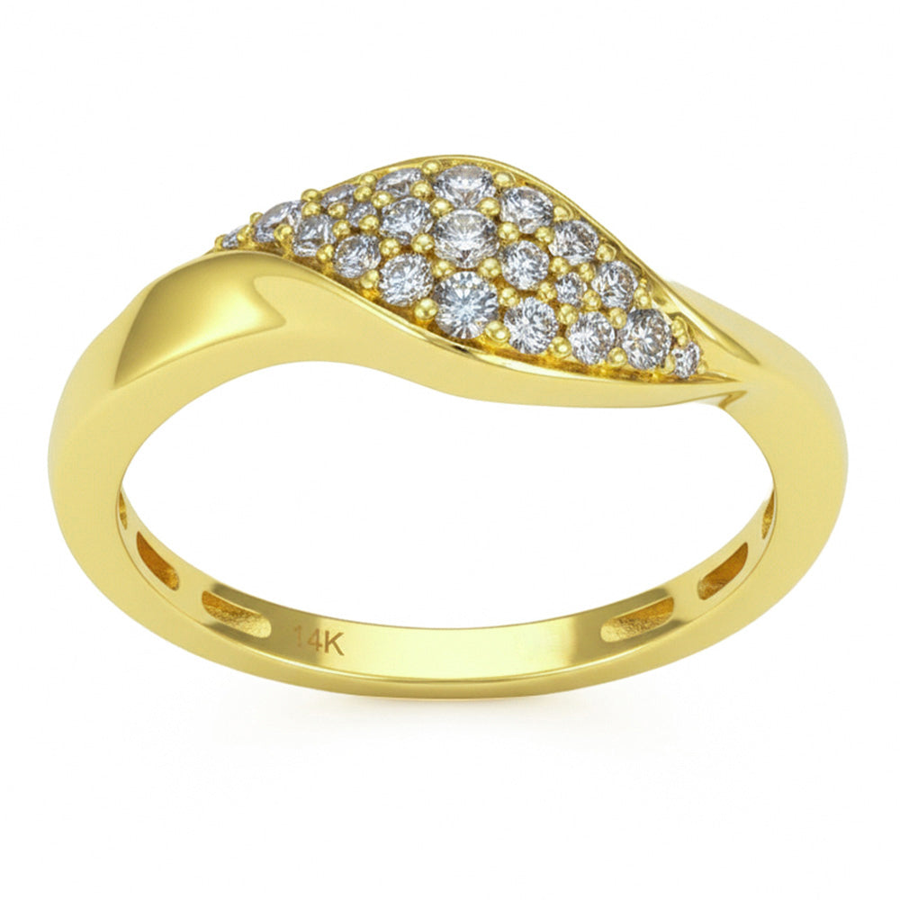 .25ct G SI 14kt Yellow Gold Modern Diamond Band Ring Size 6.5