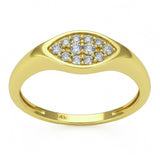 .18ct G SI 14kt Yellow Gold Diamond Marquise Shape Signet Band Ring Size 6.5