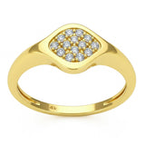 ..13ct G SI 14kt Yellow Gold Diamond Modern Signet Band Pinky Ring Size 6.5