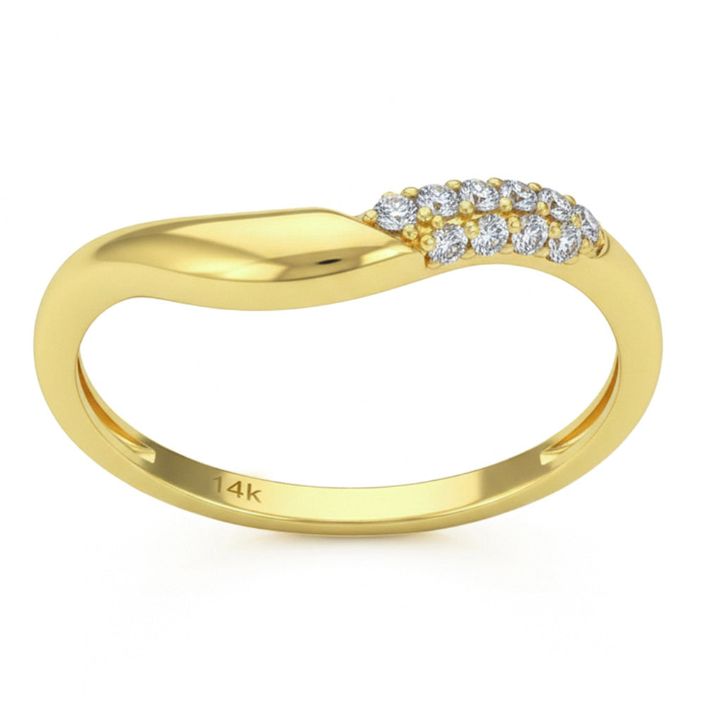 .15ct G SI 14kt Yellow Gold Diamond Band Ring Size 6.5