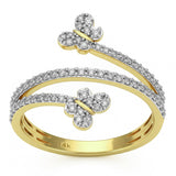 .31ct G SI 14kt Yellow Gold Diamond Butterfly Ring Size 6.5