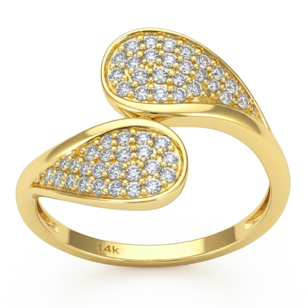 <span style="color:purple">SPECIAL!</span> .32ct G SI 14kt Yellow Gold Diamond Wrap Ring Size 6.5