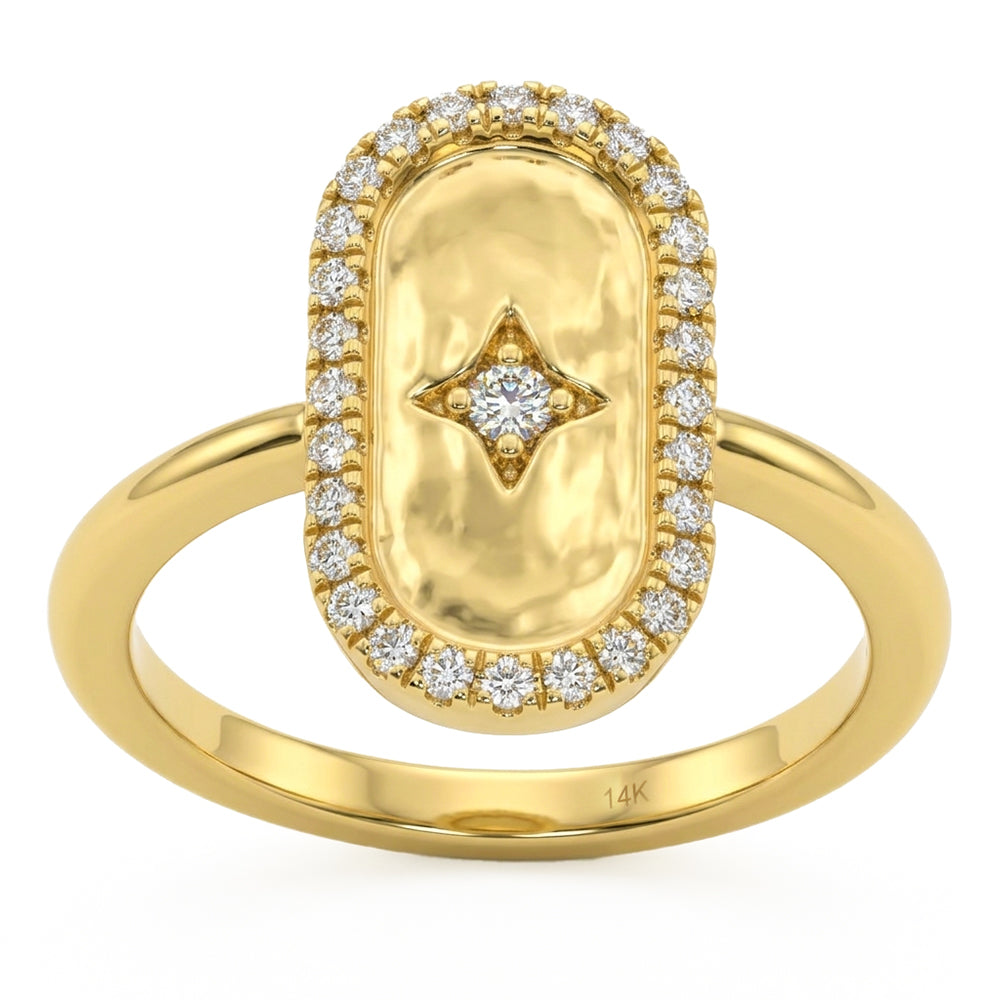 .24ct G SI 14kt Yellow Gold Diamond Modern Ring Size 6.5