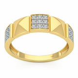 .24ct G SI 14kt Yellow Gold Spike Modern Diamond Band Ring Size 6.5