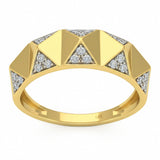 .24ct G SI 14kt Yellow Gold Diamond Spike Modern Band Ring Size 6.5