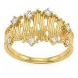 .25ct G SI 14kt Yellow Gold Unique Art Deco Diamond Ring Size 6.5