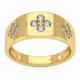 .46ct G SI 14kt Yellow Gold Diamond Clover Wide Band Ring Size 6.5
