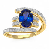 1.93ct G SI 14kt Yellow Gold Diamond & Tanzanite Gemstone Ring Size 6.5