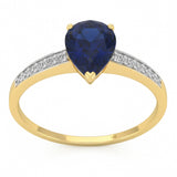 1.59ct G SI 14kt Yellow Gold Diamond & Blue Sapphire Gemstone Ring Size 6.5