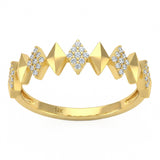 .20ct G SI 14kt Yellow Gold Diamond Geometric Diamond Shape Ring Band Size 6.5