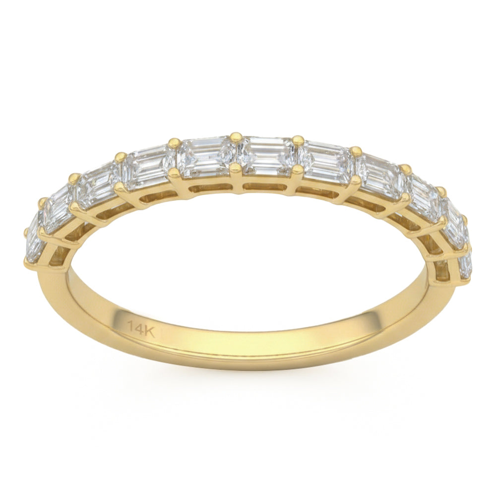 .77ct G SI 14kt Yellow Gold Baguette Diamond Band Ring Size 6.5