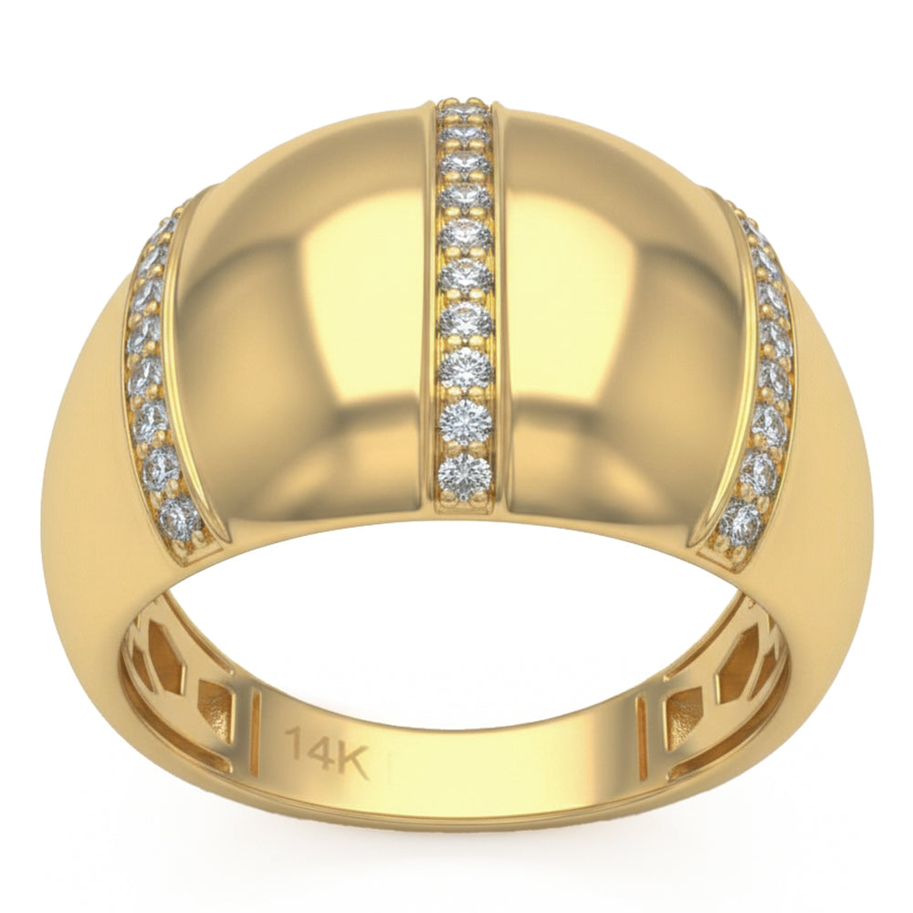 .31ct G SI 14kt Yellow Gold Diamond Dome Band Ring Size 6.5