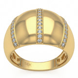 .31ct G SI 14kt Yellow Gold Diamond Dome Band Ring Size 6.5