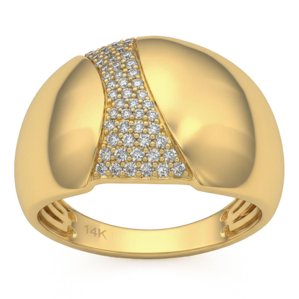 .20ct G SI 14kt Yellow Gold Modern Dome Diamond Band Ring Size 6.5