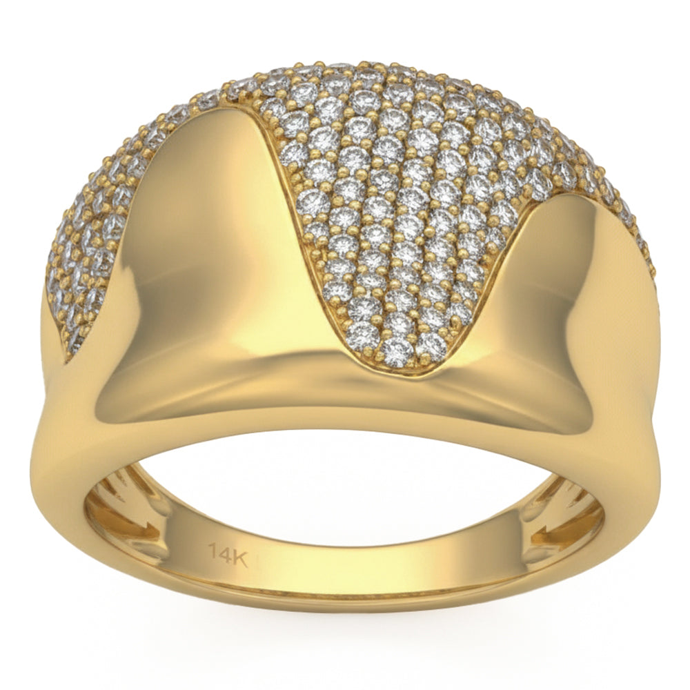 .76ct G SI 14kt Yellow Gold Modern Diamond Band Ring Size 6.5